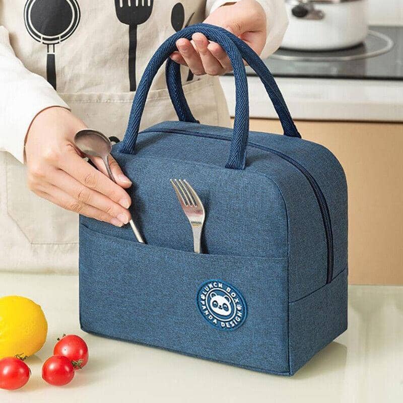 Insulated Lunch Bag with Carry Handles - Grey - view 3