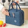 Insulated Lunch Bag with Carry Handles - Navy - view 3