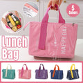 Insulated Lunch Bag with Foil Lining - Teal Green with Cream Handle - view 2