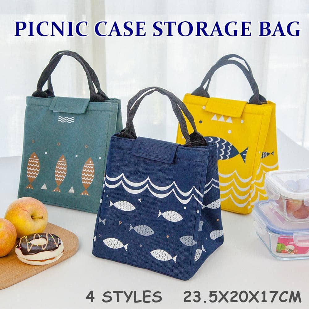 Insulated Lunch Bag Picnic Tote, Canvas - Model A03 (23.5 x 20 x 17 cm) - view 2