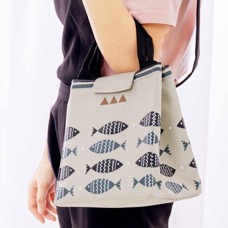 Insulated Lunch Bag Picnic Tote, Canvas - Model A03 (23.5 x 20 x 17 cm) - view 5