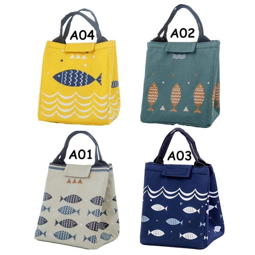 Insulated Lunch Bag Picnic Tote, Canvas - Model A04 (23.5 x 20 x 17 cm) - view 4