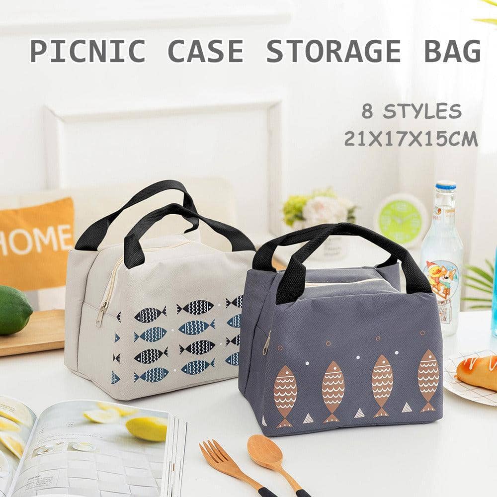 Insulated Lunch Bag, Portable Picnic Cooler Tote - Small 21x17x15cm, Model C02 - view 2