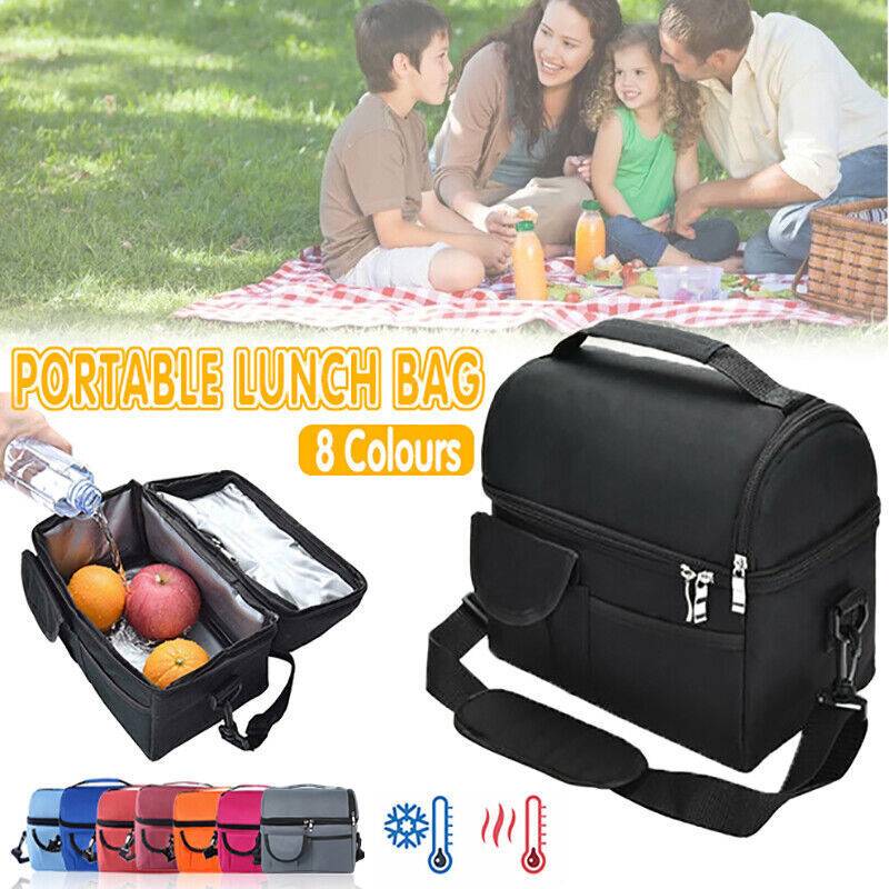 Insulated Lunch Bag with Shoulder Strap, 8 Litre - Black - view 2