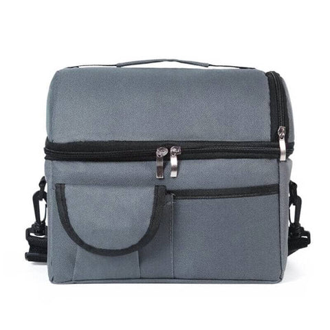 Insulated Lunch Bag with Shoulder Strap, 8 Litre - Grey