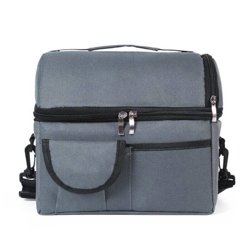 Insulated Lunch Bag with Shoulder Strap, 8 Litre - Grey