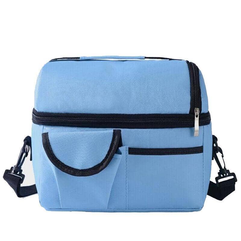 Insulated Lunch Bag with Shoulder Strap, 8 Litre - Light Blue
