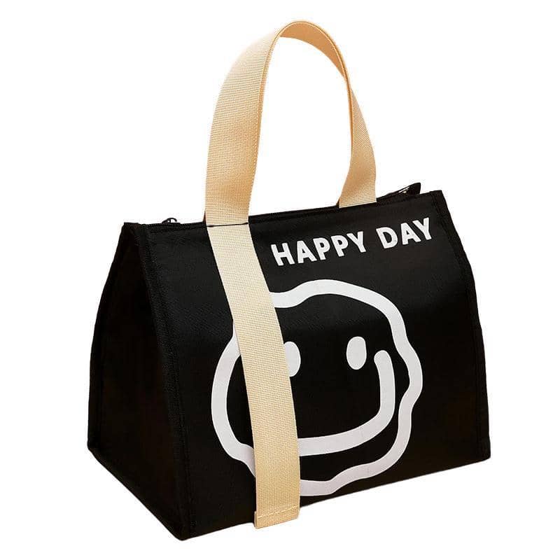 Insulated Lunch Bag Tote, 25 x 16 x 21 cm - Black