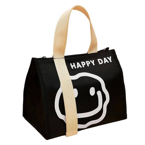 Insulated Lunch Bag Tote, 25 x 16 x 21 cm - Black