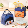 Insulated Neoprene Lunch Bag with Zip - Panda Design, Grey and White - view 4