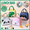 Insulated Neoprene Lunch Bag with Zip - Tiger Design, Navy and Orange - view 2