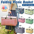 Insulated Picnic Basket in Foldable Oxford Cloth - Red - view 2