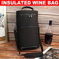Insulated Portable Wine Bag for Two 750 ml Bottles, Picnic Bag