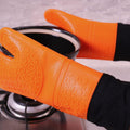 Insulated Silicone Oven Mitts, Heat Resistant Kitchen Gloves, Pack of 2 - Orange - view 5