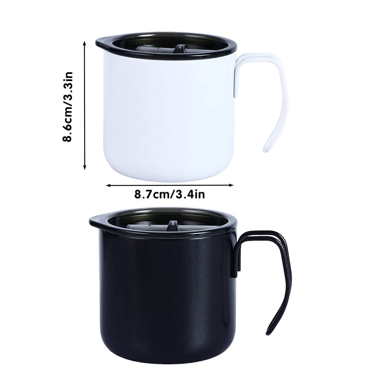 Insulated Stainless Steel Coffee Mug with Lid, 320 ml - Black - view 4