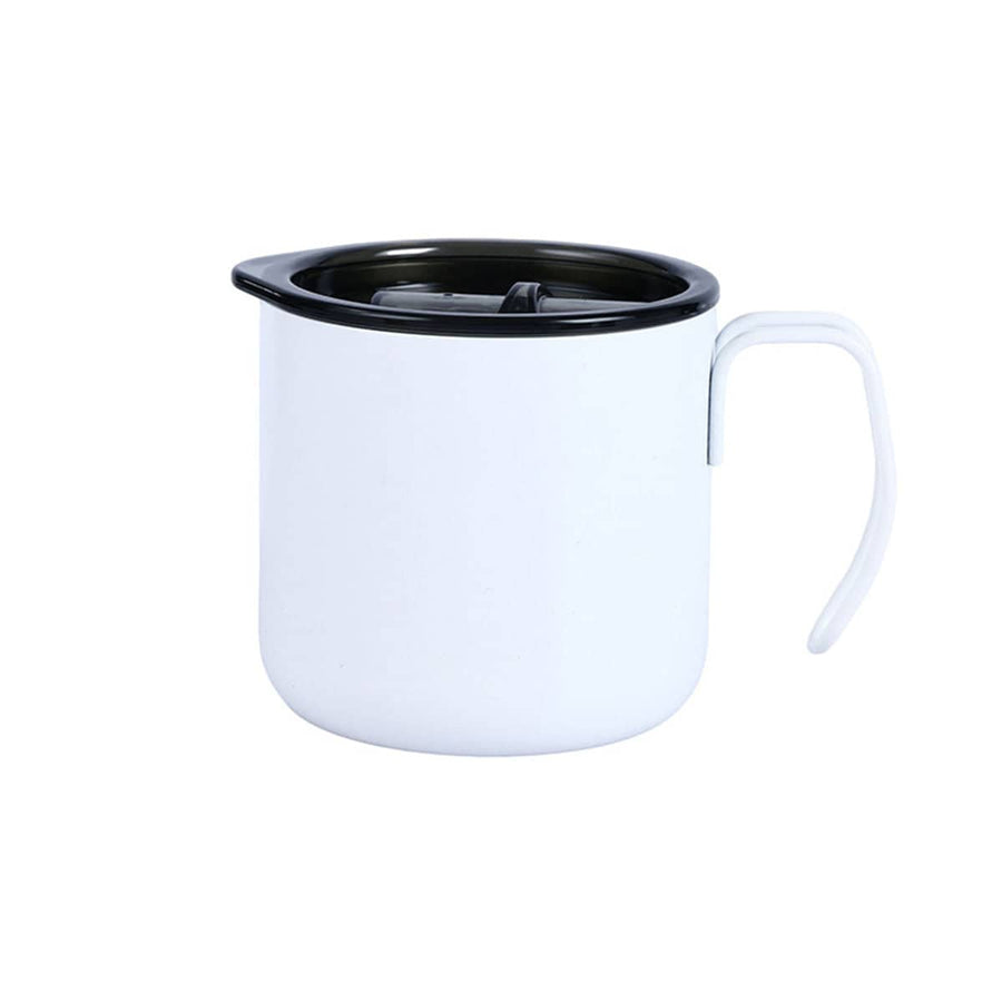 Insulated Stainless Steel Coffee Mug with Lid, 320 ml - White