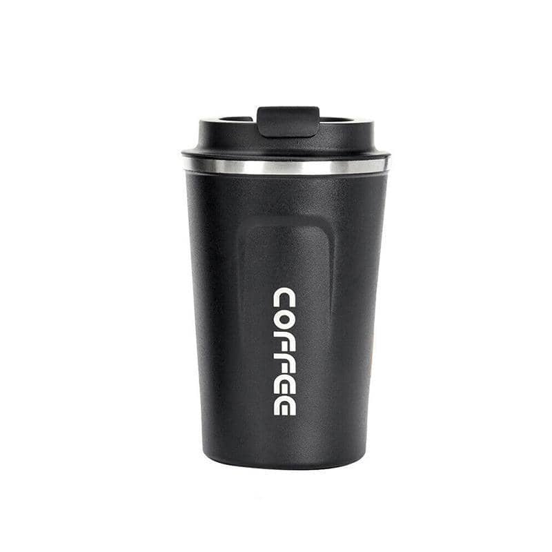 Insulated Stainless Steel Travel Coffee Mug, 380 ml - Black