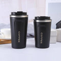 Insulated Stainless Steel Travel Coffee Mug, 380 ml - Black - view 5