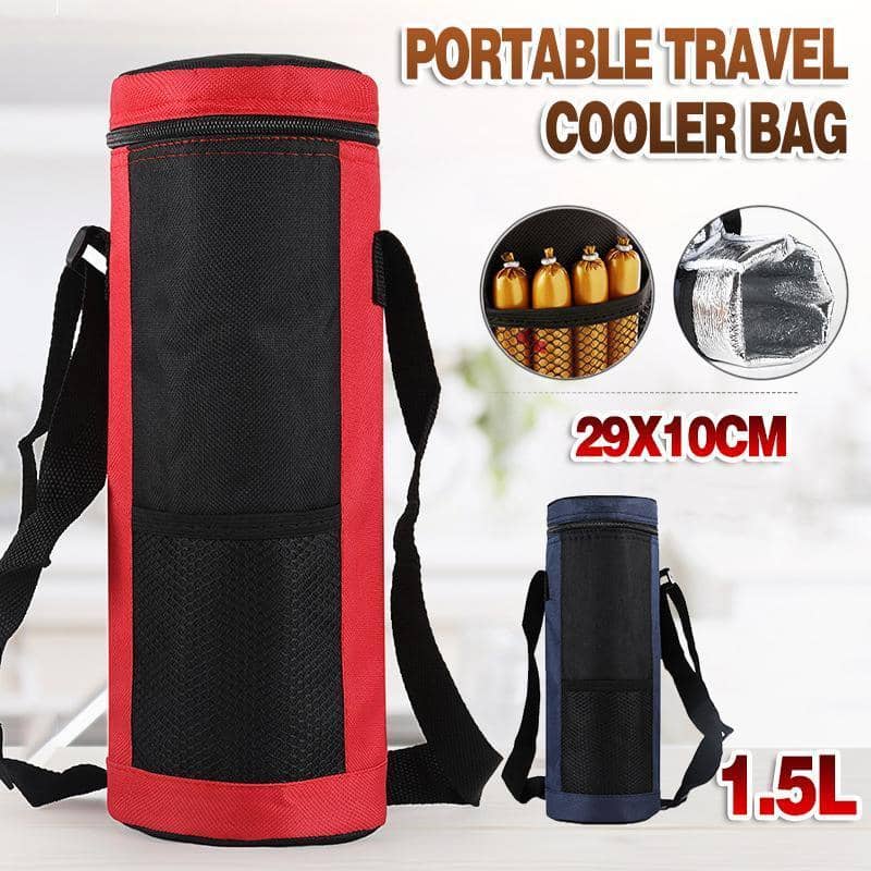 Insulated Wine Bottle Bag Oxford Cloth - Red - view 2