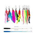 Interactive Cat Feather Teaser Wand Toy Set for Kittens and Cats, Pack of 12 - view 2