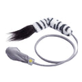Interactive Cat Toy with Catnip and Bell - Black and White Striped Horse Tail