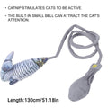Interactive Cat Toy with Catnip and Bell - Black and White Striped Horse Tail - view 4