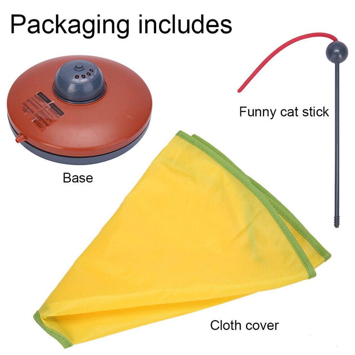 Interactive Cat Toy with Rotating Wand and Nylon Cover, 4 Speed Modes - view 4