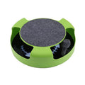 Interactive Cat Toy with Spinning Mouse and Scratch Pad - Green