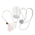 Interactive Cat Treat Dispenser Toy with Feathers - Pink