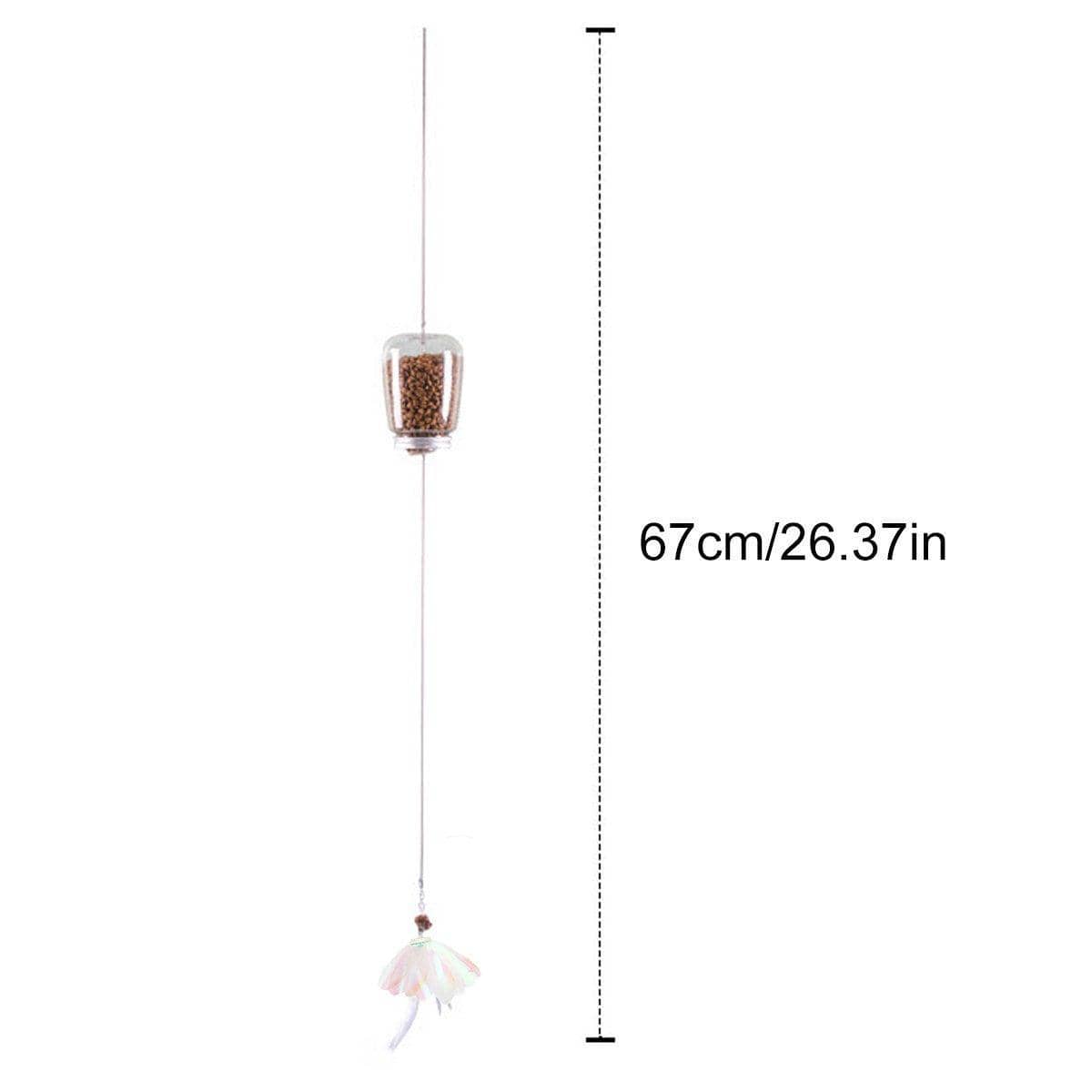 Interactive Cat Treat Dispenser Toy with Feathers - Pink - view 4