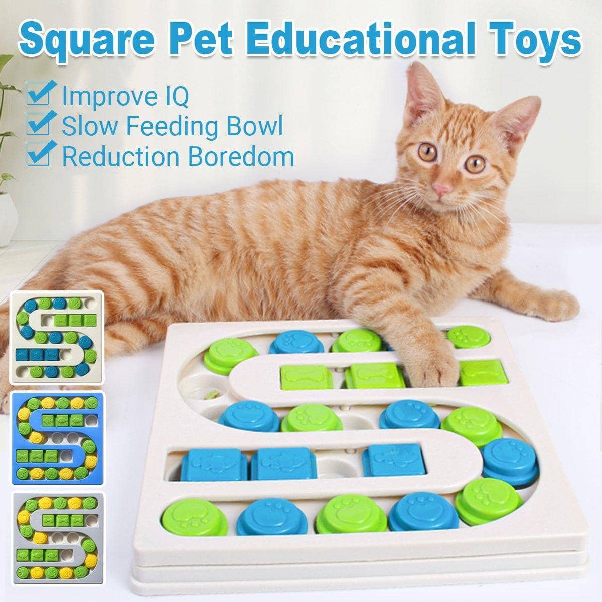 Interactive Dog Puzzle Toy, S-Shaped Treat Dispenser and Slow Feeder - Grey - view 2