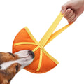 Interactive Dog Toy with Teeth Cleaning Belt and Handle Strap, Orange - view 5