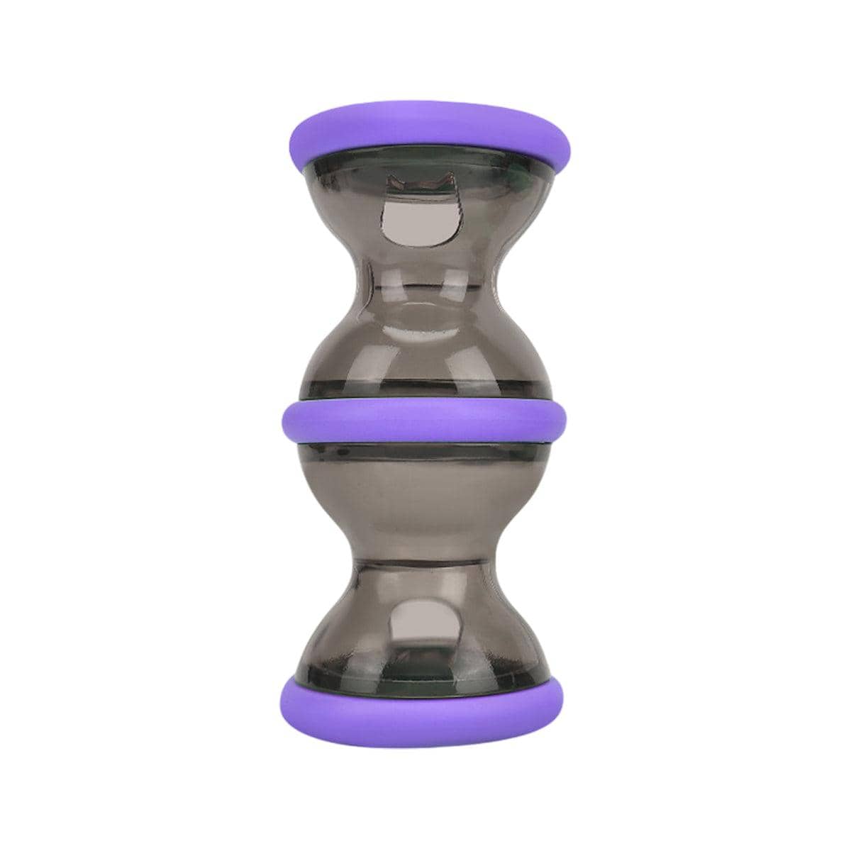 Interactive Dog Treat Dispenser Toy Dumbbell Roller - Purple, Small (11 x 5.5 cm)