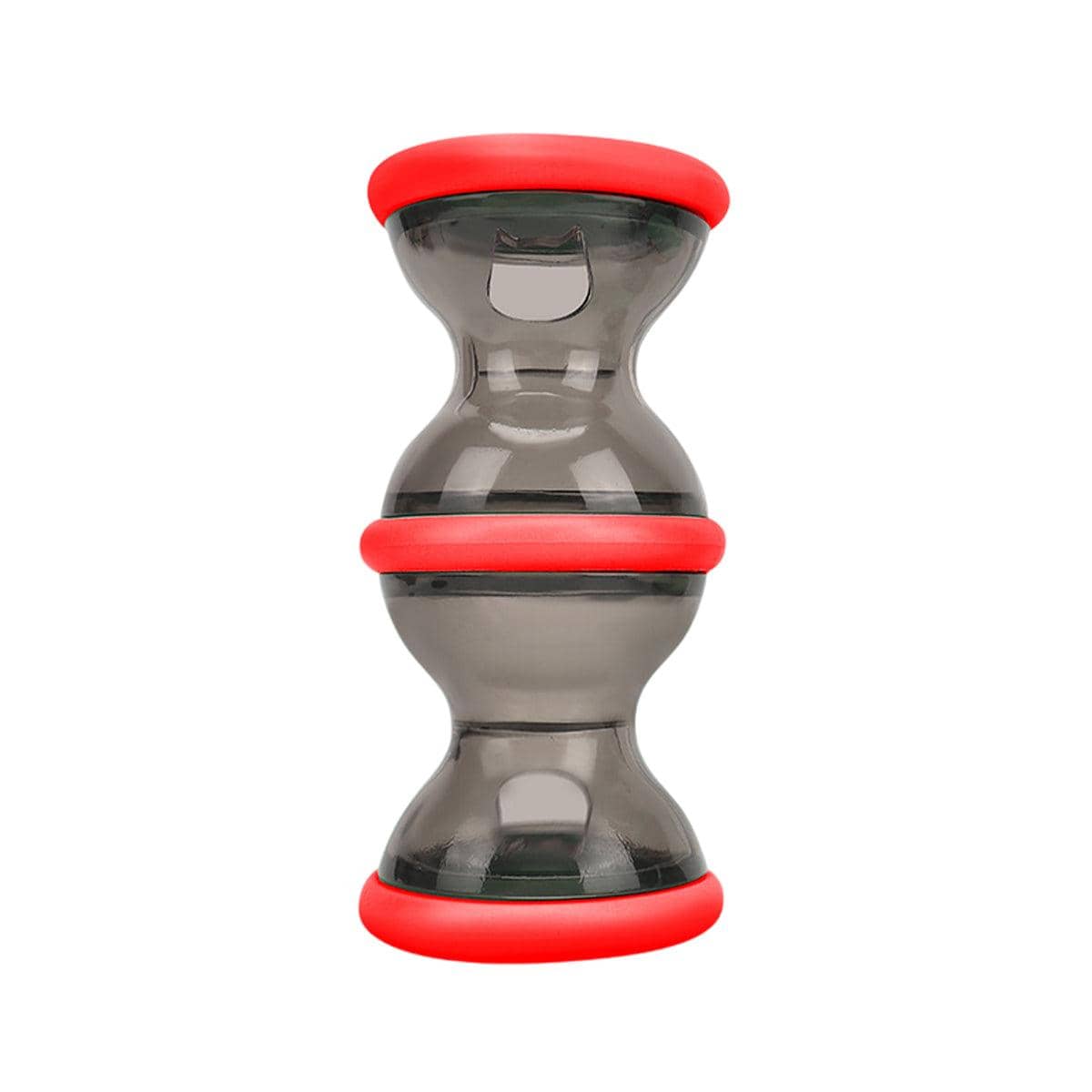 Interactive Dog Treat Dispenser Toy Dumbbell Roller - Red, Small (11 x 5.5 cm)