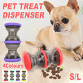 Interactive Dog Treat Dispenser Toy Dumbbell Roller - Yellow, Small (11 x 5.5 cm) - view 2