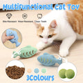 Interactive Fish Cat Toy with Snack Dispenser, Silicone - Beige - view 2