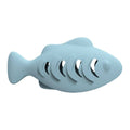 Interactive Fish Cat Toy with Snack Dispenser, Silicone - Blue