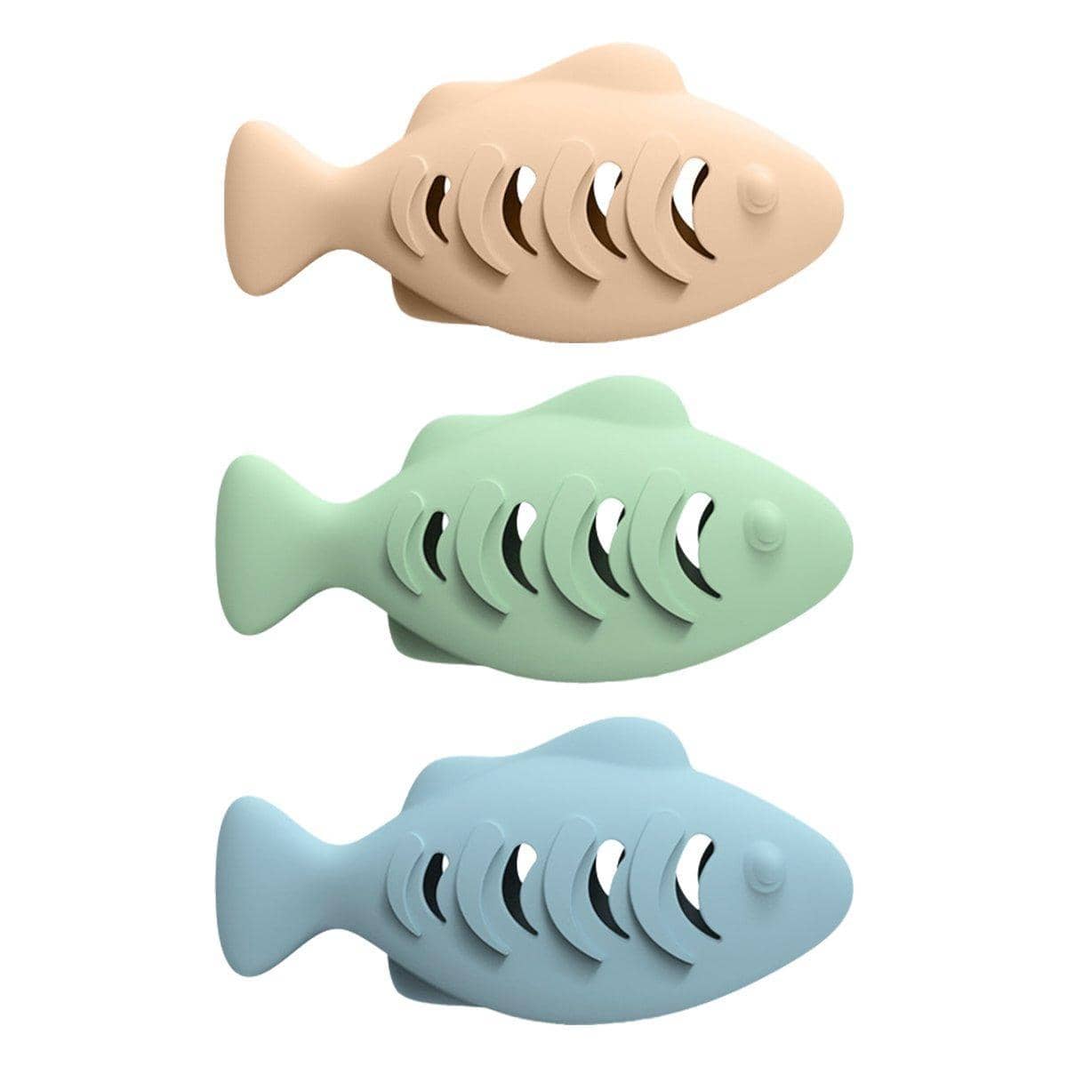 Interactive Fish Cat Toy with Snack Dispenser, Silicone - Blue - view 3
