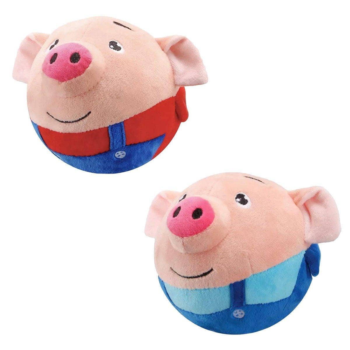 Interactive Jumping Pig Plush Toy for Dogs and Cats - Red - view 3