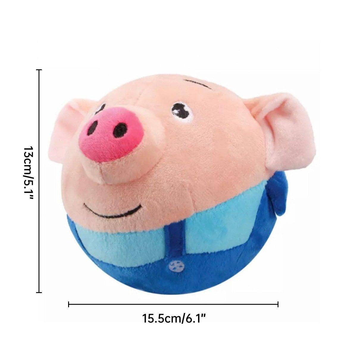 Interactive Jumping Pig Plush Toy for Dogs and Cats - Red - view 4