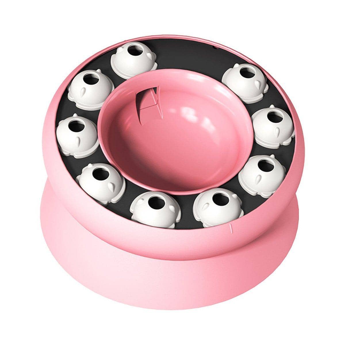 Interactive Slow Feeder Puzzle Bowl for Cats and Small Dogs with Non Slip Base - Pink