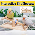 Interactive Wooden Bird Seesaw Toy for Small and Medium Birds
