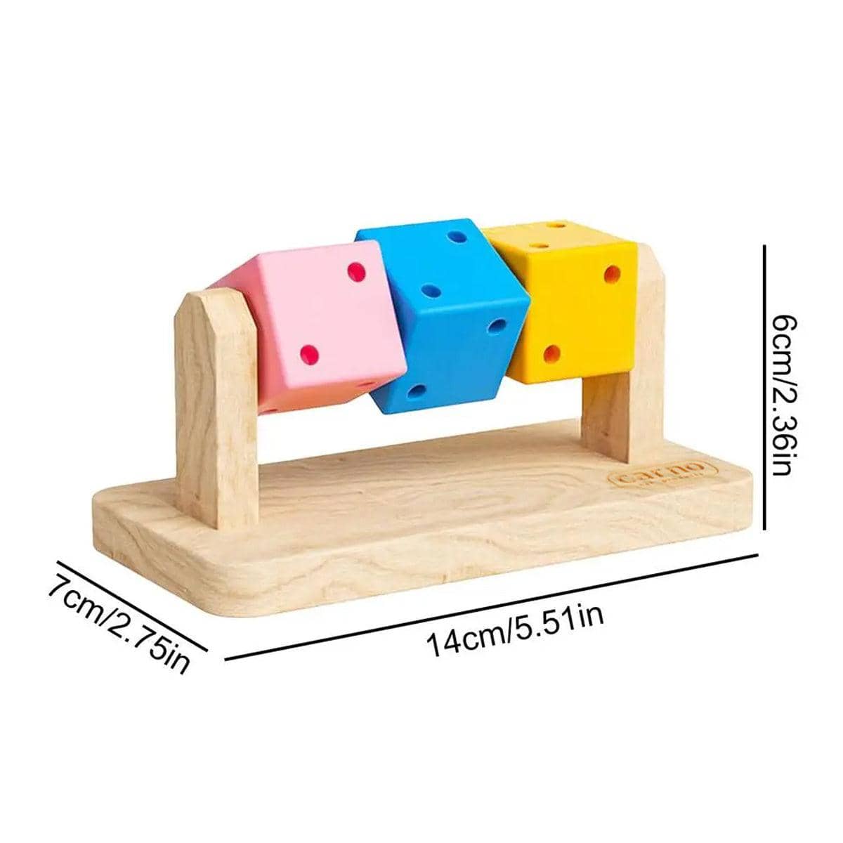 Interactive Wooden Rotating Block Toy for Hamsters and Small Pets - view 3