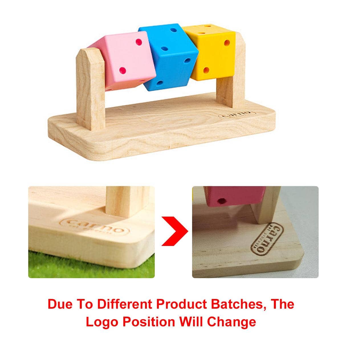 Interactive Wooden Rotating Block Toy for Hamsters and Small Pets - view 4