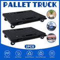Interlocking Black Utility Carts Set of 2 with Silent Wheels for Office and Warehouse