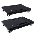 Interlocking Black Utility Carts Set of 2 with Silent Wheels for Office and Warehouse - view 2