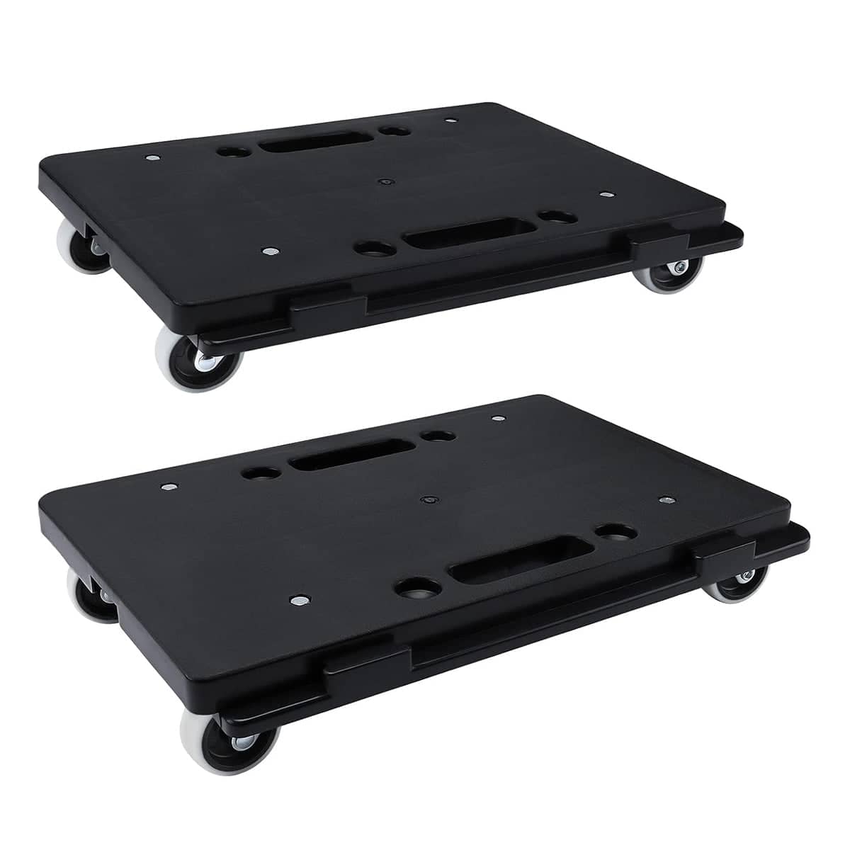Interlocking Black Utility Carts Set of 2 with Silent Wheels for Office and Warehouse - view 2