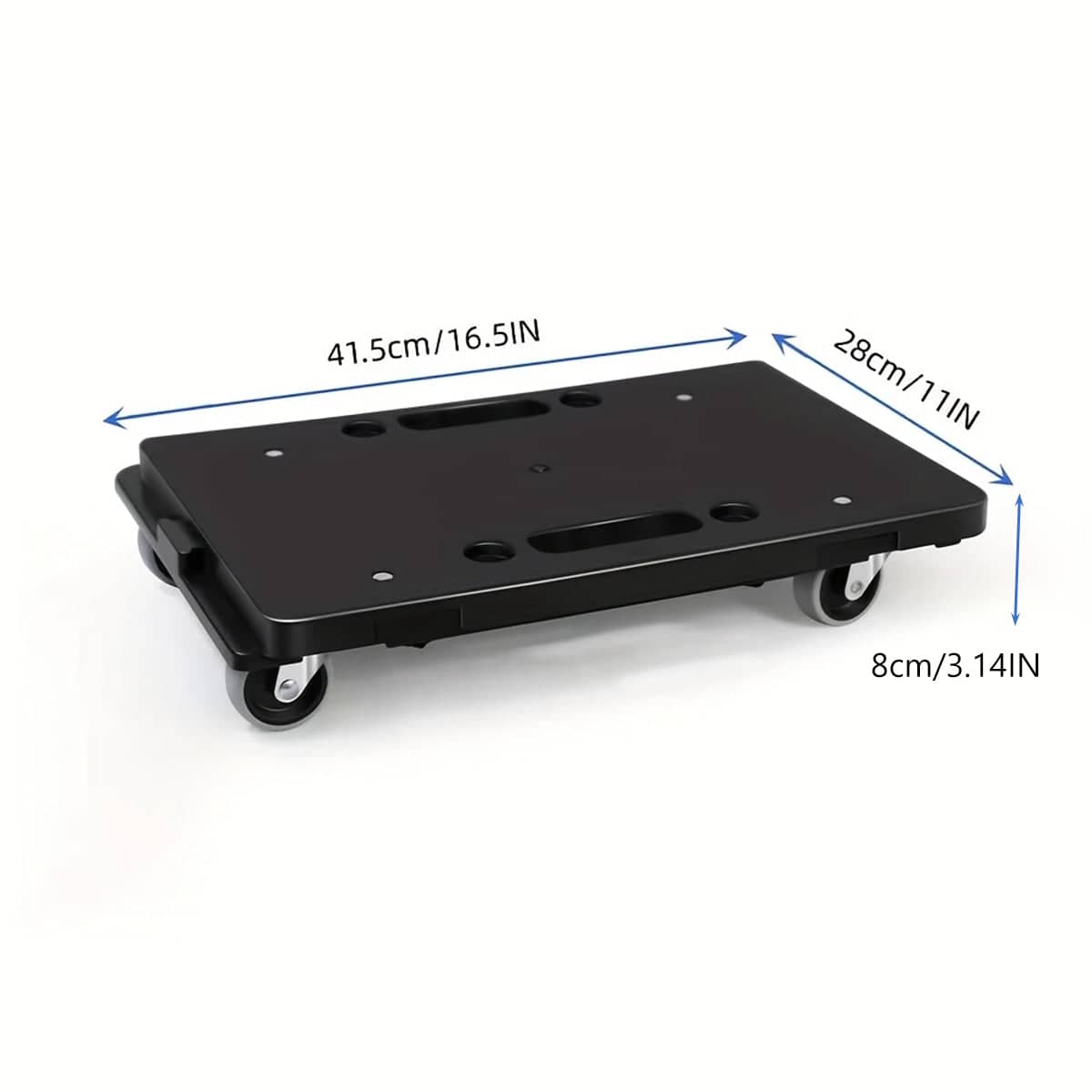 Interlocking Black Utility Carts Set of 2 with Silent Wheels for Office and Warehouse - view 3