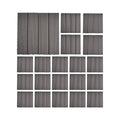 Interlocking Floor Tiles Plastic Wood, Pack of 20 - Grey