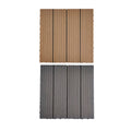 Interlocking Floor Tiles Plastic Wood, Pack of 20 - Grey - view 3